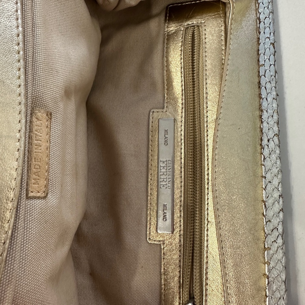 Gianfanco Ferre  gold natural origin skin  Clutch Purse - Picture 4 of 4